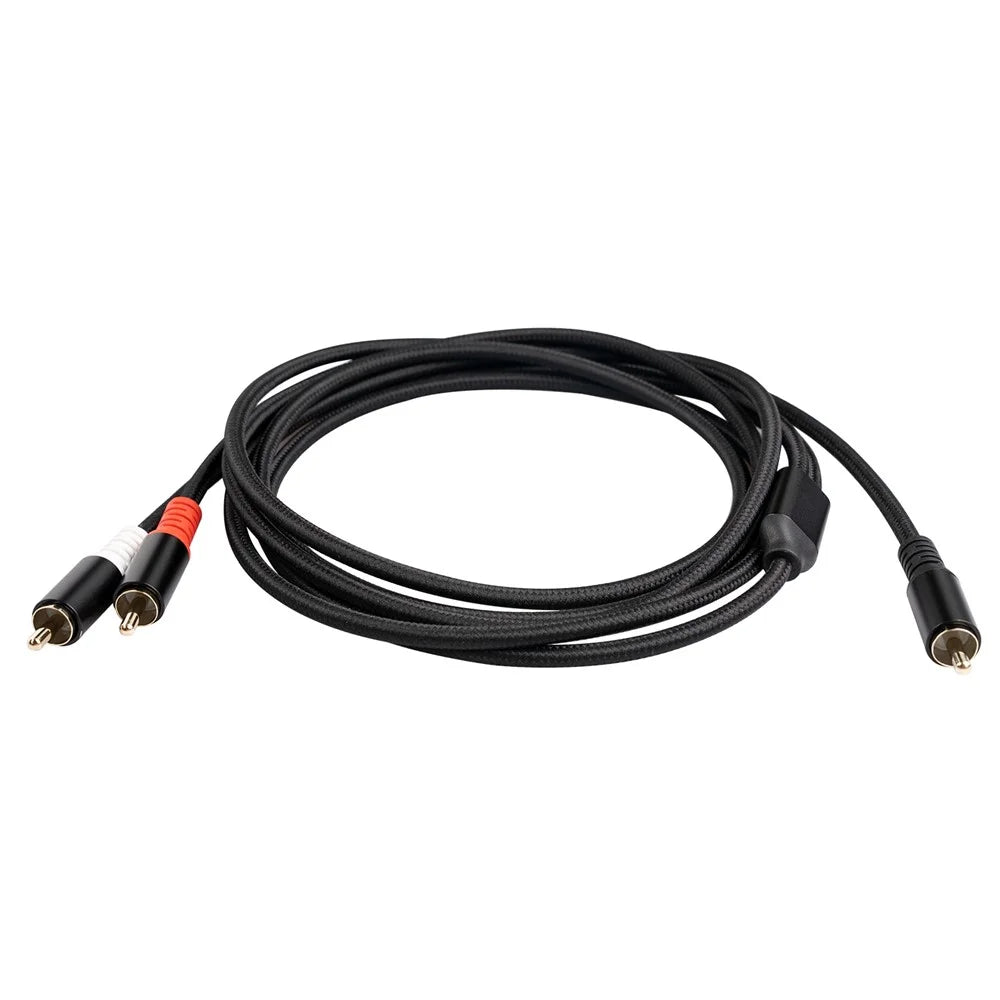 3704 2m RCA Male to Dual RCA Male Audio Cable Mixer Amplifier Sound Card Connection Cord - 7
