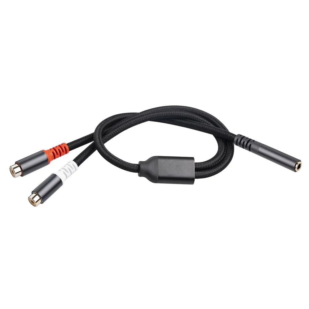 3.5mm Female to 2 RCA Female Stereo Adapter Audio Cable for Mobile Phone MP3 Player Notebook - 5