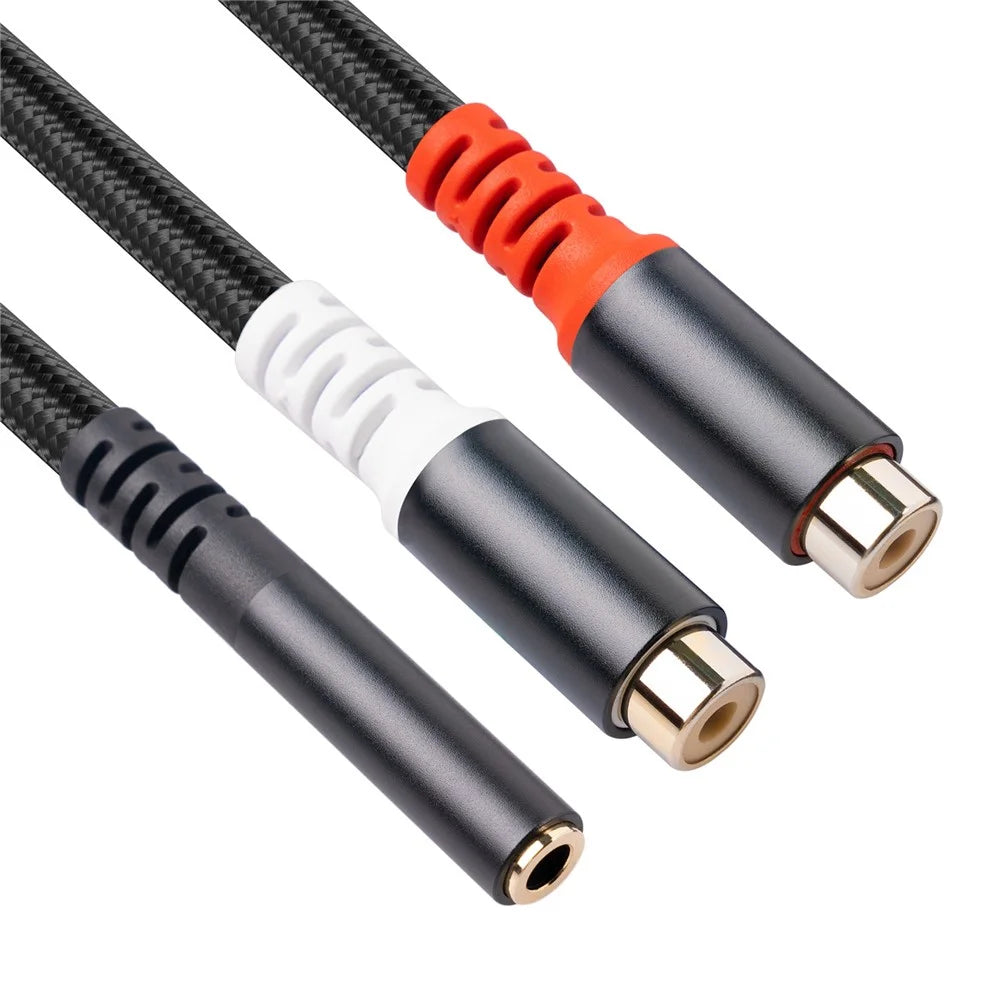3.5mm Female to 2 RCA Female Stereo Adapter Audio Cable for Mobile Phone MP3 Player Notebook - 6