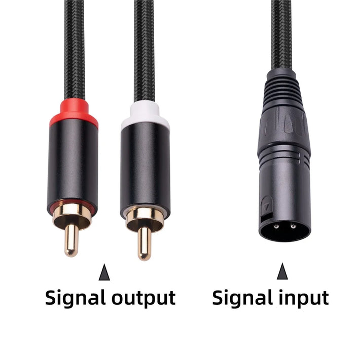 RCA19 1m XLR Male to Dual RCA Male Plug Stereo Audio Cable Cord for Mxing Console Microphone Amplifier - 3