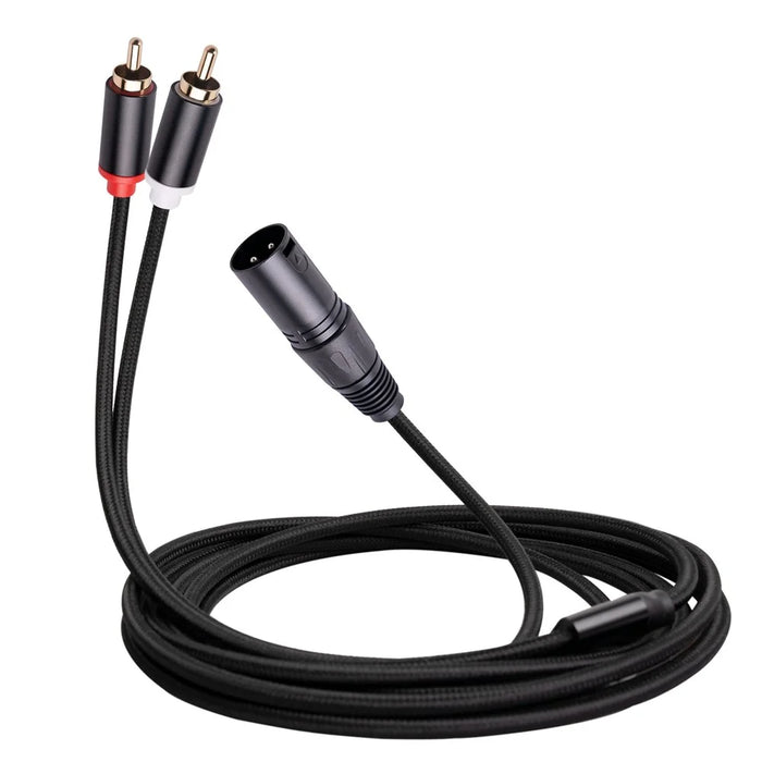 RCA19 1m XLR Male to Dual RCA Male Plug Stereo Audio Cable Cord for Mxing Console Microphone Amplifier - 6