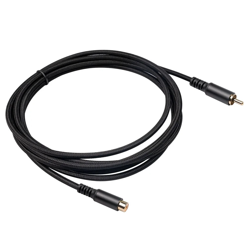 3709MF 3m Gold Plated RCA Male to Female Audio Extension Cable for HDTV DVR Speaker AUX Cord - 1