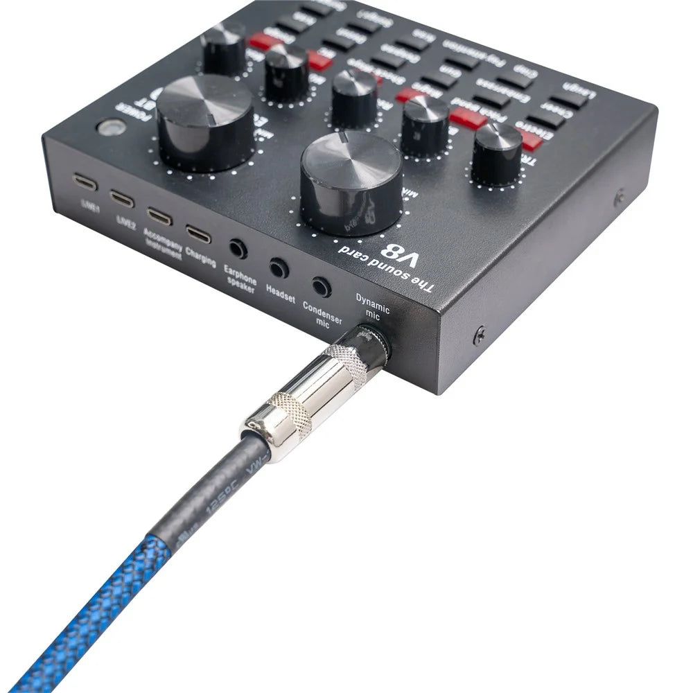 TC048BL 10m Dual Straight Head 6.35mm Male to Male 22AWG Audio Cable Speaker Electric Guitar Sound Card Microphone AUX Line - 4