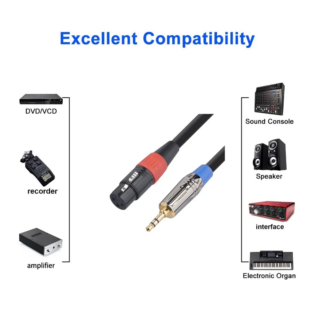 TC194BUXK107-03 0.3m 3.5mm Male to XLR 3Pin Female Adapter Converter Cable - 2
