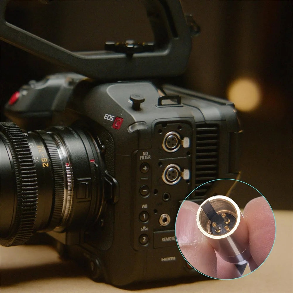 Internal Thread 3.5mm Jack to 3Pin Mini XLR Gold Plated Adapter Cable for Microphone Cameras - 2