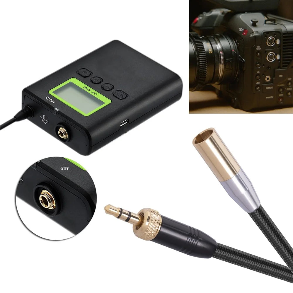 Internal Thread 3.5mm Jack to 3Pin Mini XLR Gold Plated Adapter Cable for Microphone Cameras - 4