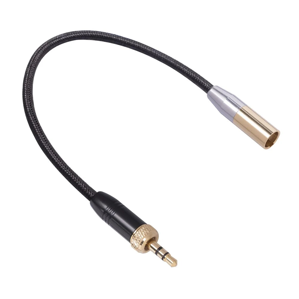 Internal Thread 3.5mm Jack to 3Pin Mini XLR Gold Plated Adapter Cable for Microphone Cameras - 5