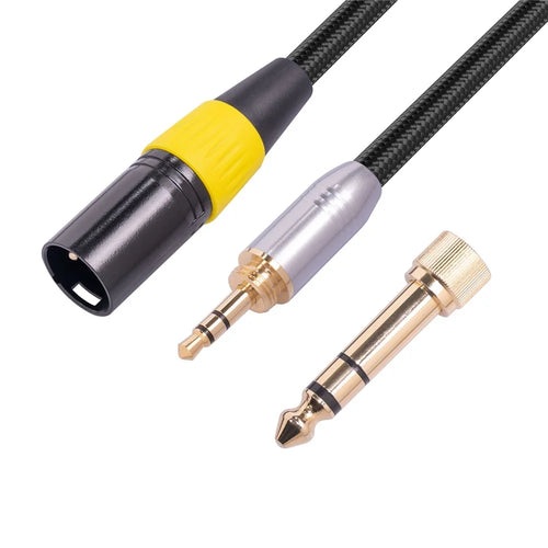 6.35mm+3.5mm Male to XLR 3Pin Converter Cable for Microphone Mixing Console Camera - 1