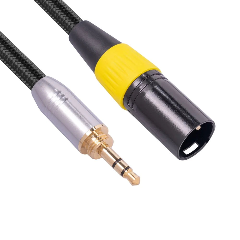 6.35mm+3.5mm Male to XLR 3Pin Converter Cable for Microphone Mixing Console Camera - 6