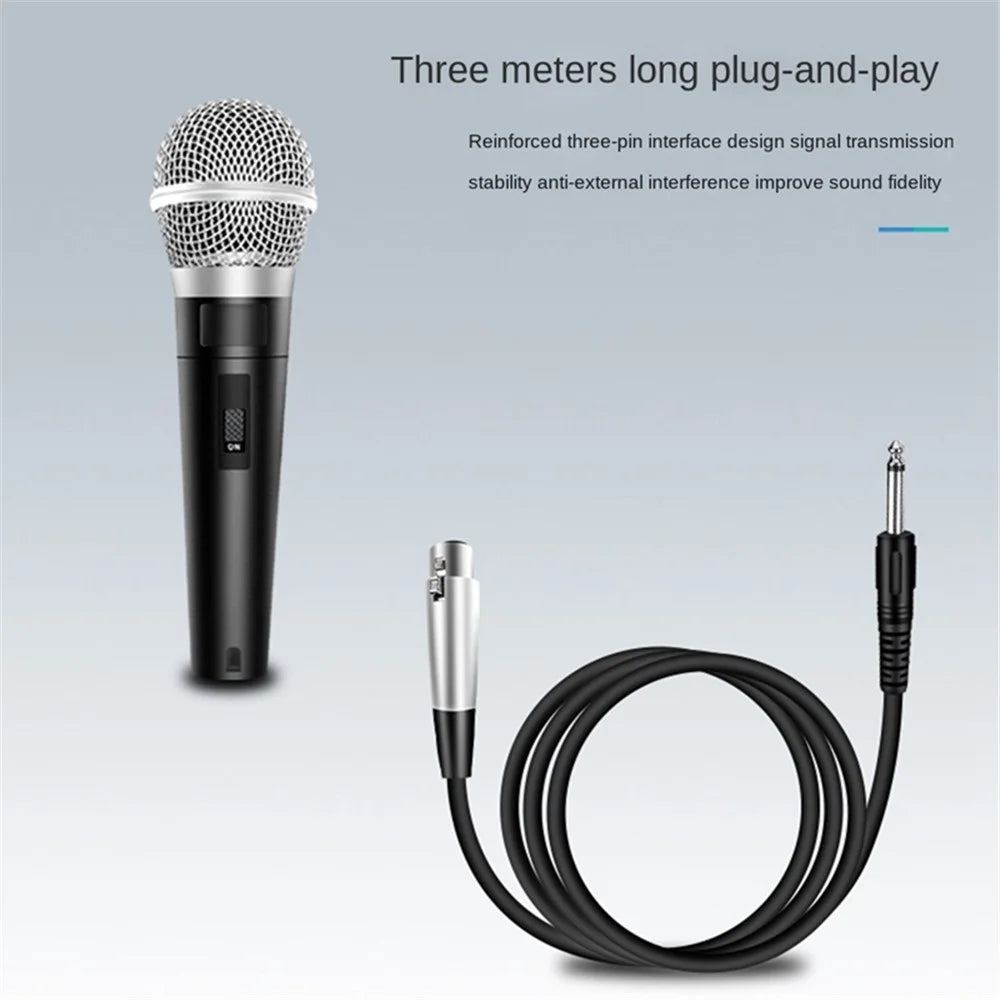Moving Coil Handheld Wired Dynamic Microphone Unidirectional Mic for Stage Singing Home KTV Meeting - 3