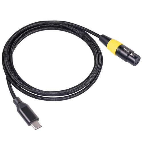 TY07F 2m Type-C Male to XLR Female Microphone Cable USB-C to 3 Pins Connector Mic Recording Cable Compatible with Mac OS, Windows, Vista Systems - 1