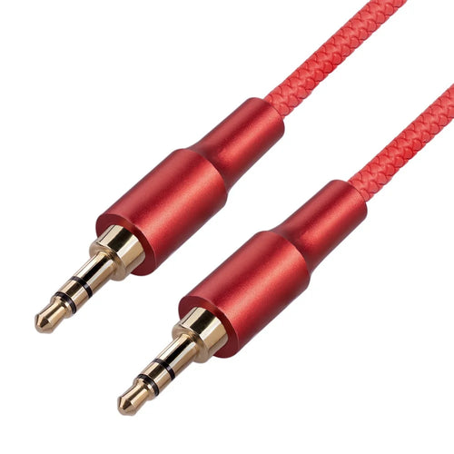 2130 1m 3.5mm Jack HiFi Stereo Audio Cable 3.5mm Male to Male Audio AUX Cable for Car Headphone Speaker - Red - 1