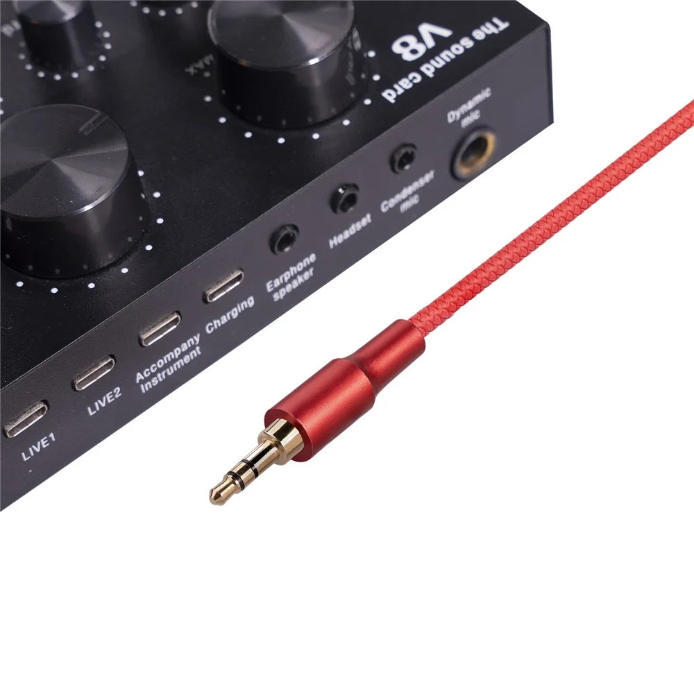 2130 1m 3.5mm Jack HiFi Stereo Audio Cable 3.5mm Male to Male Audio AUX Cable for Car Headphone Speaker - Red - 5