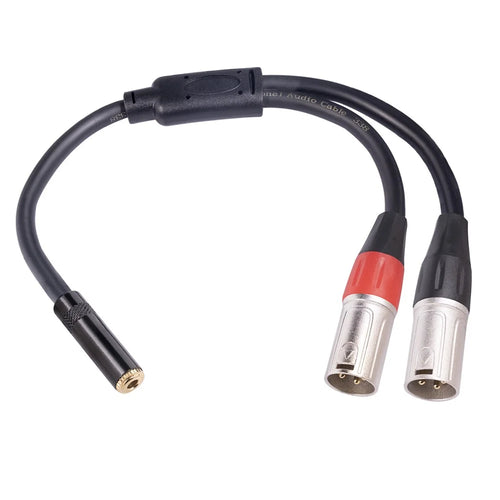 TC227YXK402-03 0.3m 3.5mm Female to Dual XLR 3 Pin Male Audio Cable AUX Converter Cord - 1