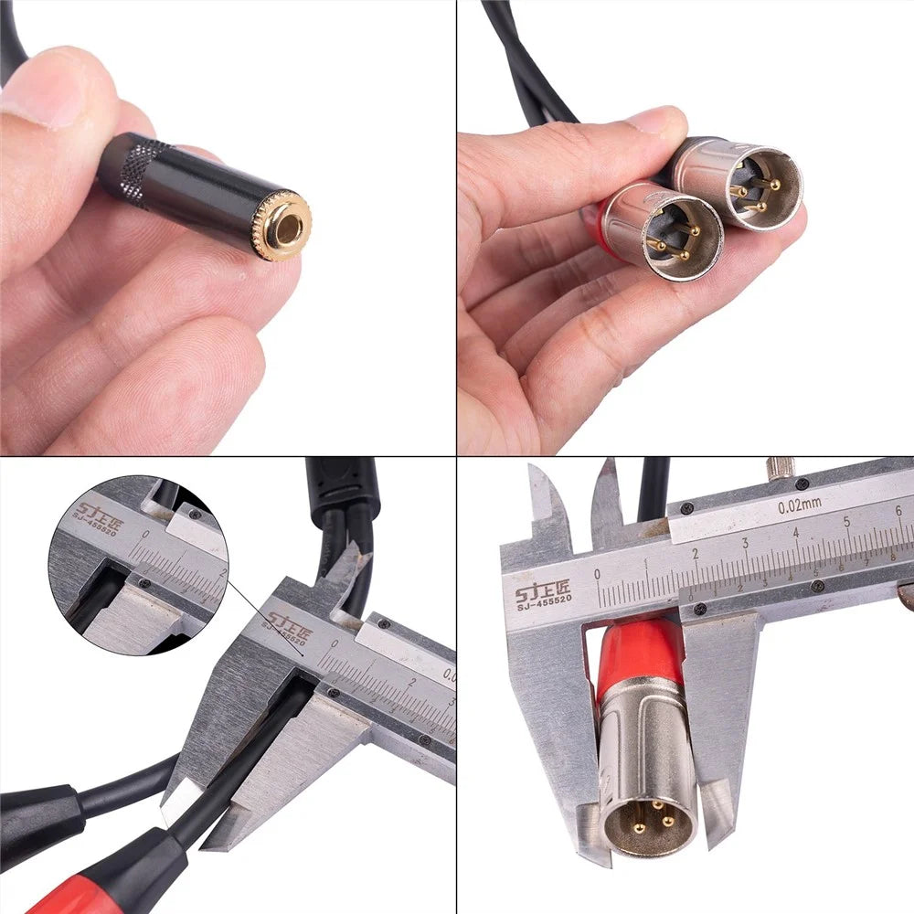 TC227YXK402-03 0.3m 3.5mm Female to Dual XLR 3 Pin Male Audio Cable AUX Converter Cord - 6