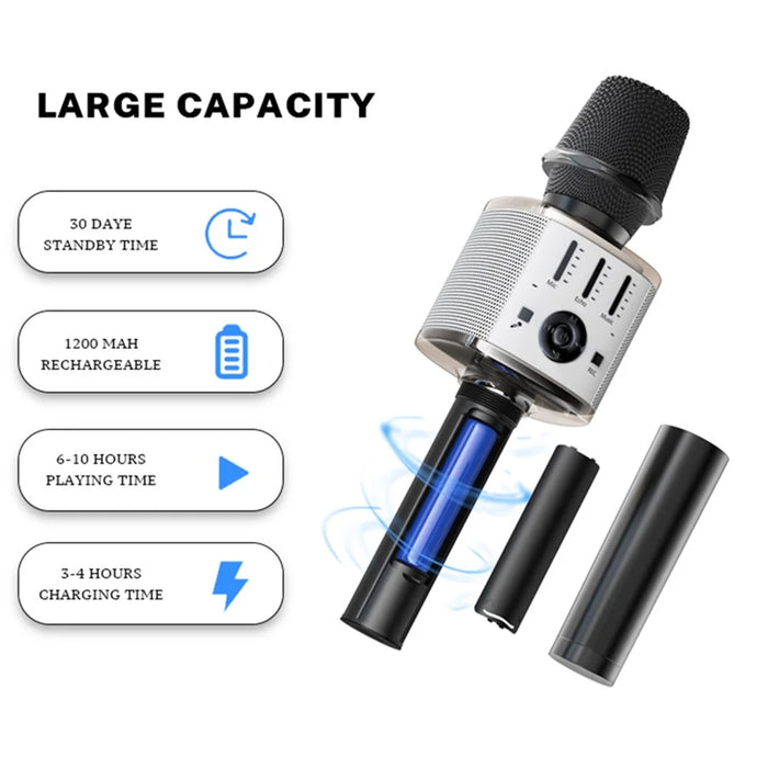 YESIDO KR10 Wireless Bluetooth-compatible Microphone Cordless Handheld Karaoke Microphone Support TF Card - 3