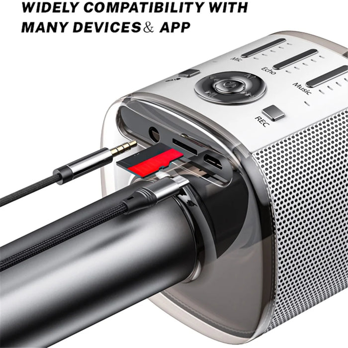 YESIDO KR10 Wireless Bluetooth-compatible Microphone Cordless Handheld Karaoke Microphone Support TF Card - 5