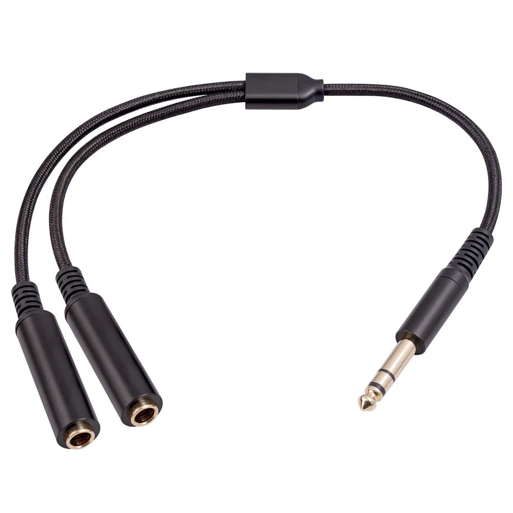 3718 30cm 6.35mm 1 / 4 Inch 1 Male to 2 Female Stereo Y Splitter Audio Cable for Guitar / Amplifier / Mixer - 1