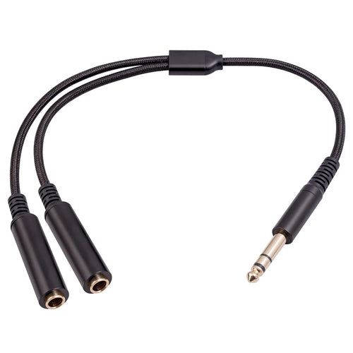 3718 30cm 6.35mm 1 / 4 Inch 1 Male to 2 Female Stereo Y Splitter Audio Cable for Guitar / Amplifier / Mixer - 1