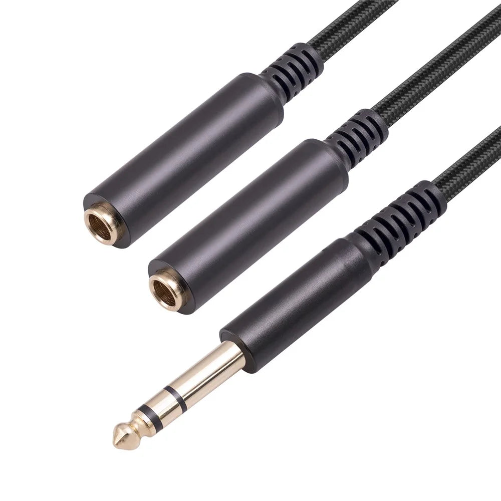 3718 30cm 6.35mm 1 / 4 Inch 1 Male to 2 Female Stereo Y Splitter Audio Cable for Guitar / Amplifier / Mixer - 2
