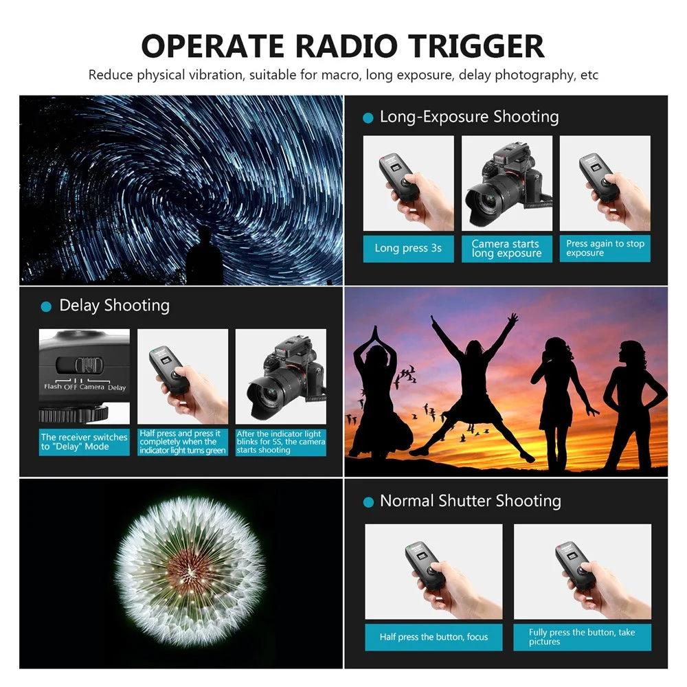 NEEWER FC-16 2.4GHz Channel Wireless Radio Flash Speedlite Studio Trigger Receiver Kit Set - 3