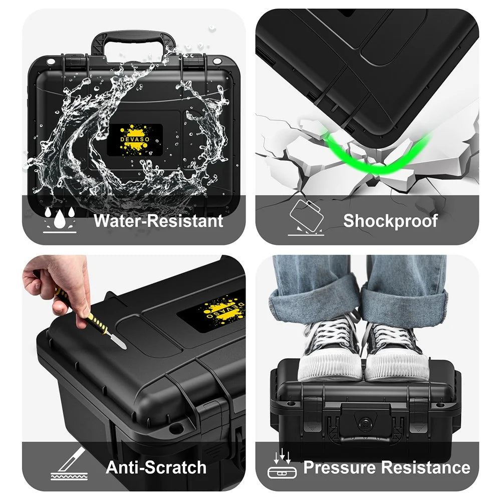 DEVASO Carrying Case for Nintendo Switch Waterproof Travel Box Soft Lining Hard Case, Black - 7
