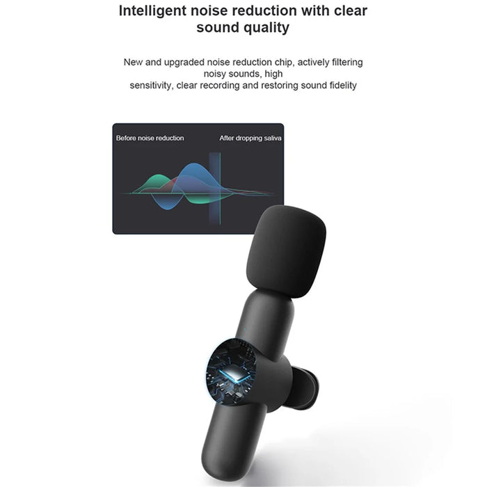 K3 Collar Clip Microphone Live Broadcast Noise Reduction Type-C Mini Wireless Mic, 1 Transmitter+1 Receiver - 4
