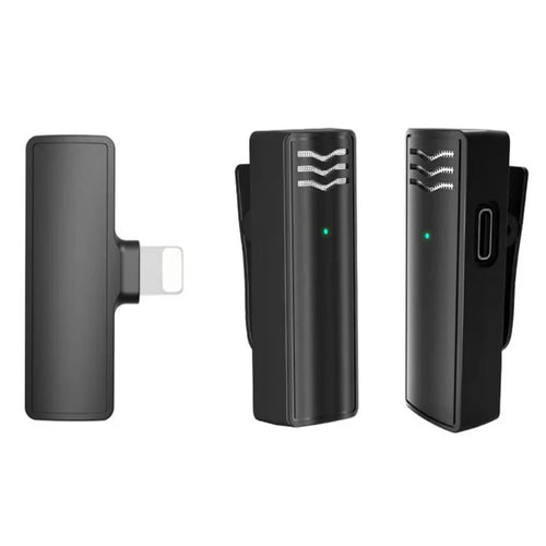 J60 Wireless Lavalier Microphone Set 2 Transmitter + Receiver Portable Mini Lightning Lavalier Mic for Live Streaming, Interview - 1