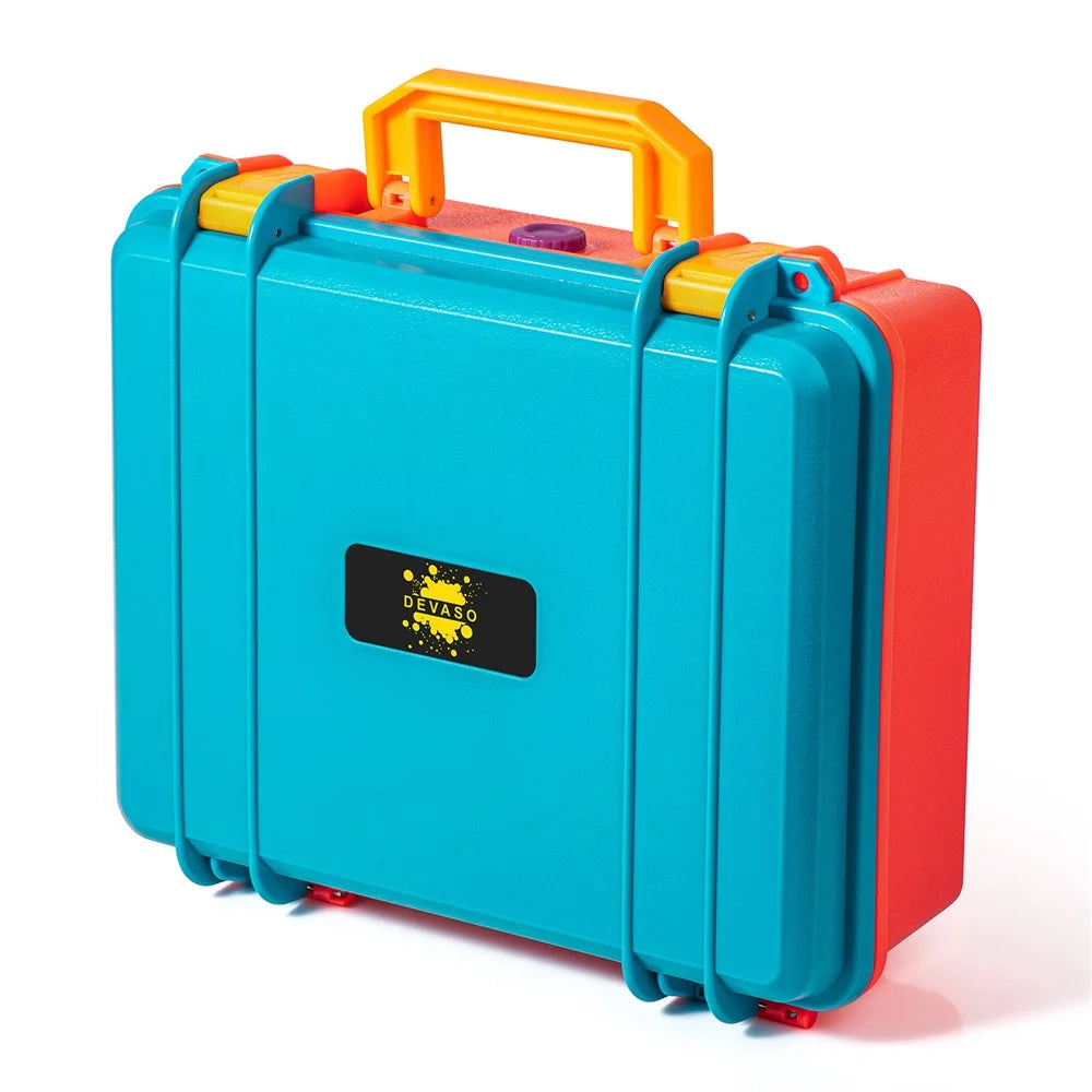 DEVASO GY227 For Nintendo Switch Game Console Controller Shockproof PP Tote Box Waterproof Carrying Case - Orange+Blue - 1