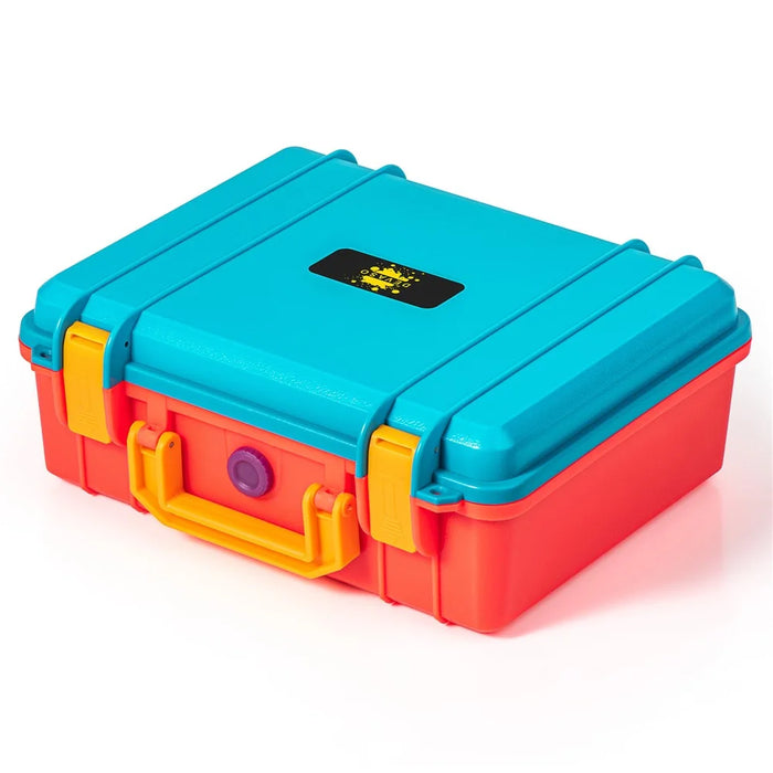 DEVASO GY227 For Nintendo Switch Game Console Controller Shockproof PP Tote Box Waterproof Carrying Case - Orange+Blue - 2