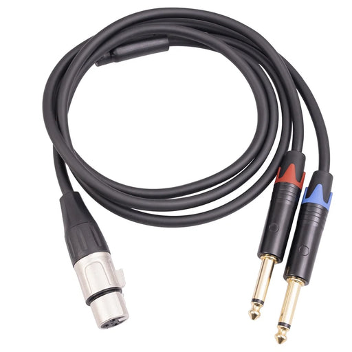 1 / 4 Inch TS AUX Adapter Splitter Cord XLR Female 3-Pin to Dual 6.35mm Male Audio Cable Converter Wire, 3m - 2