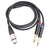 XLR Female 3-Pin to Dual 6.35mm Male Audio Cable 1 / 4 Inch TS AUX Adapter Splitter Cord Converter Wire, 1m - 2