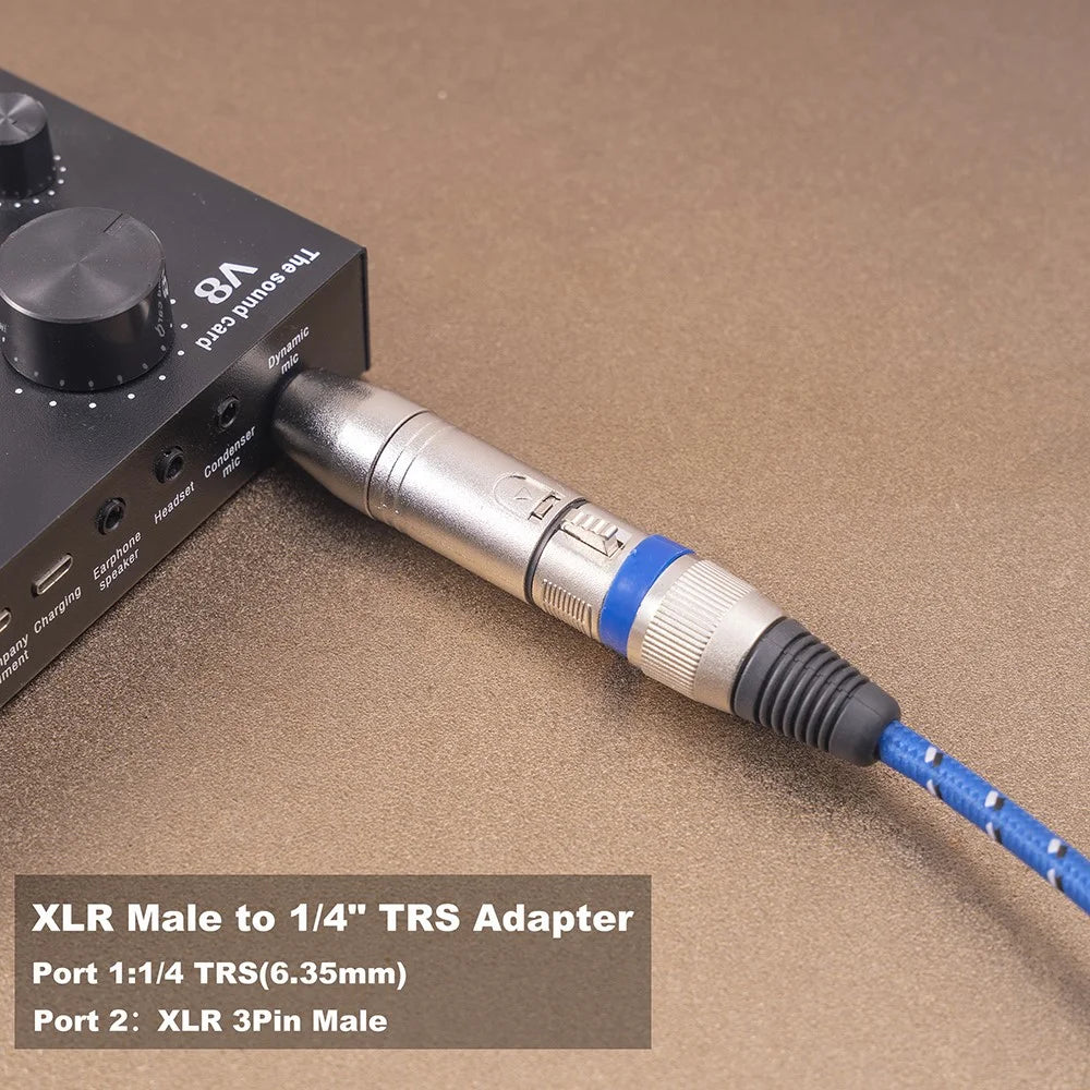lz1180 6.35mm 1 / 4 Inch Male to XLR 3-Pin Male Audio Adapter Converter for Microphones, Mixers, Headphone Amplifiers - 5