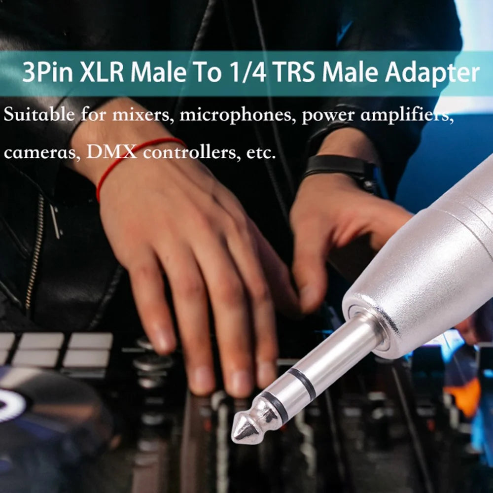 lz1180 6.35mm 1 / 4 Inch Male to XLR 3-Pin Male Audio Adapter Converter for Microphones, Mixers, Headphone Amplifiers - 6