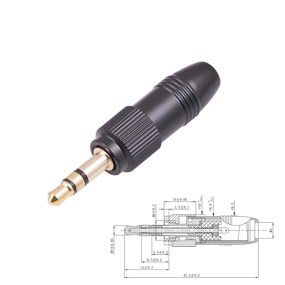 SB439 M6 Thread Locking Anti-loose 3.5mm Adapter Headphone Microphone DIY Welding Plug - 4