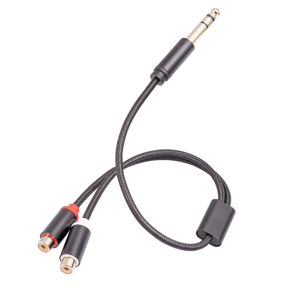 3712 0.3m 6.35mm Male to Dual RCA Female Splitter Cable 1 / 4 Inch Male Stereo to 2 RCA Female Adapter Line - 2