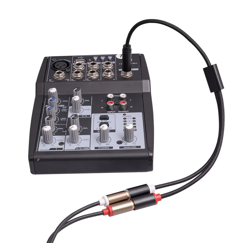 3712 0.3m 6.35mm Male to Dual RCA Female Splitter Cable 1 / 4 Inch Male Stereo to 2 RCA Female Adapter Line - 7