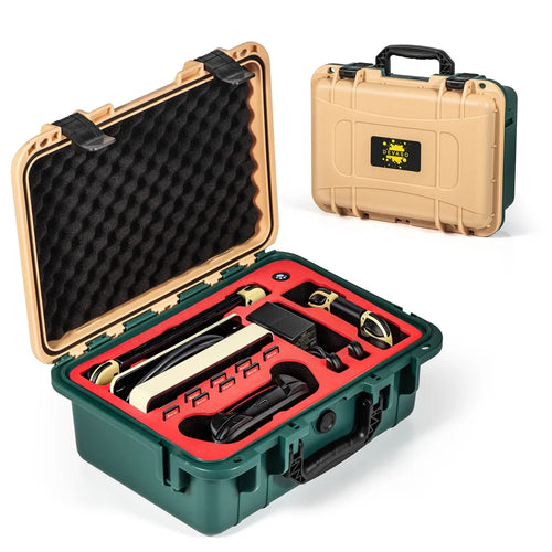 DEVASO Portable Carrying Case for Nintendo Switch Game Console Accessories Waterproof Container Storage Box, Gold Green - 1