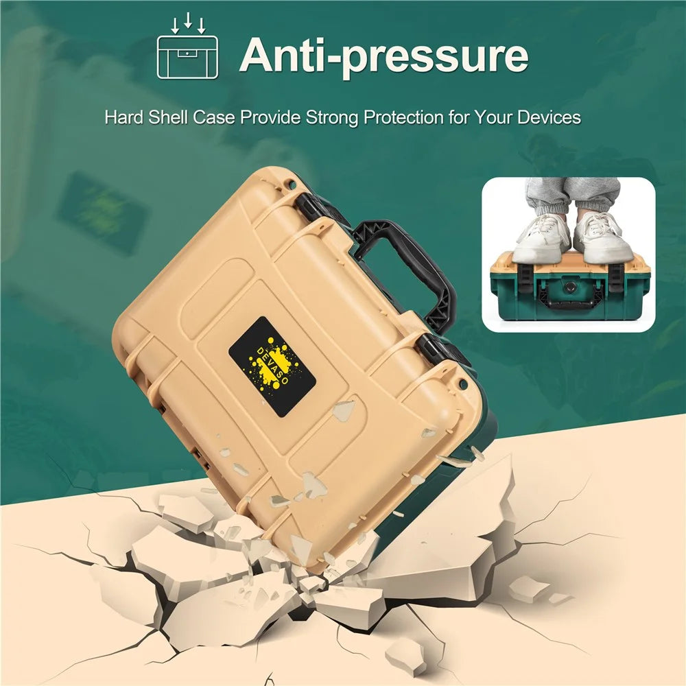 DEVASO Portable Carrying Case for Nintendo Switch Game Console Accessories Waterproof Container Storage Box, Gold Green - 3