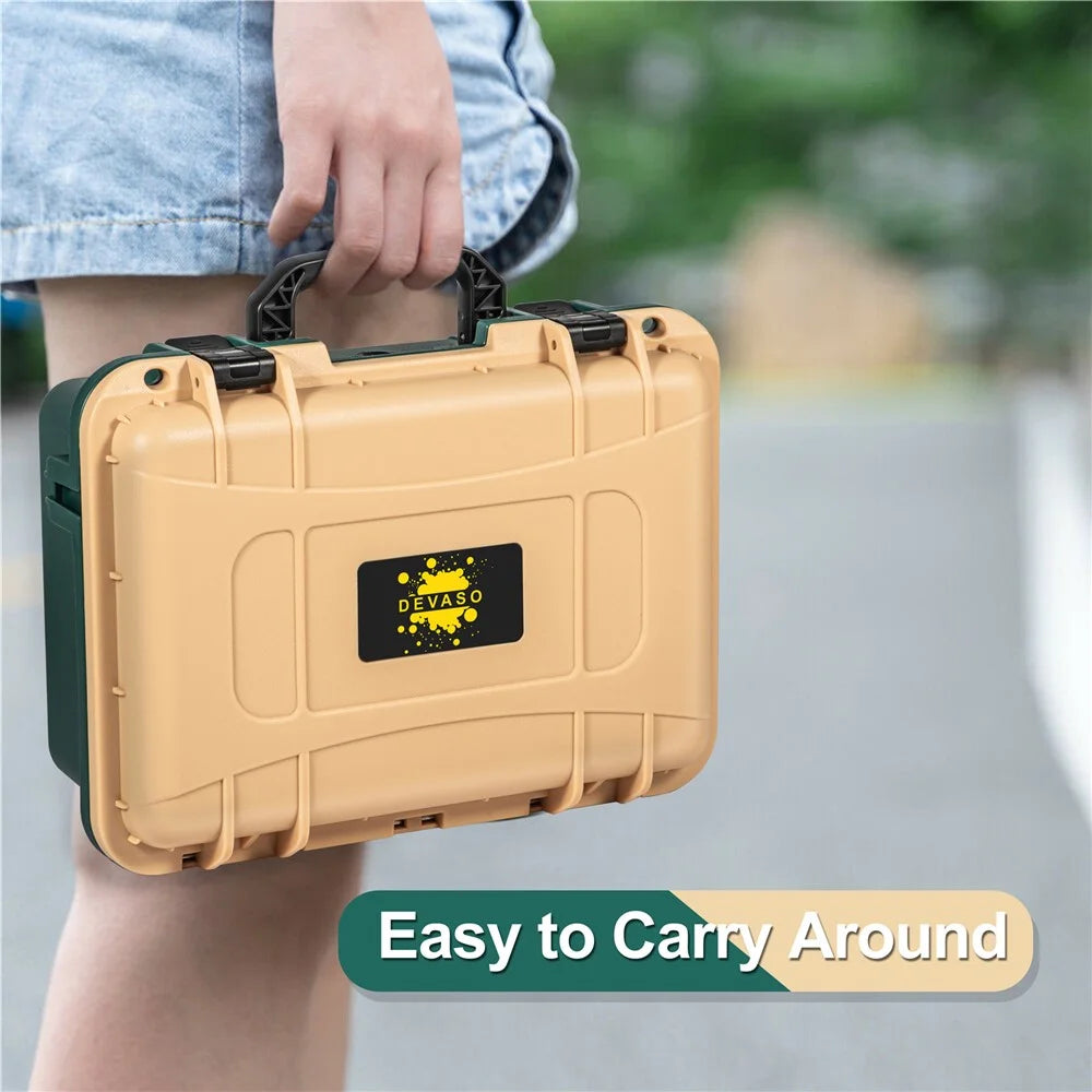 DEVASO Portable Carrying Case for Nintendo Switch Game Console Accessories Waterproof Container Storage Box, Gold Green - 6