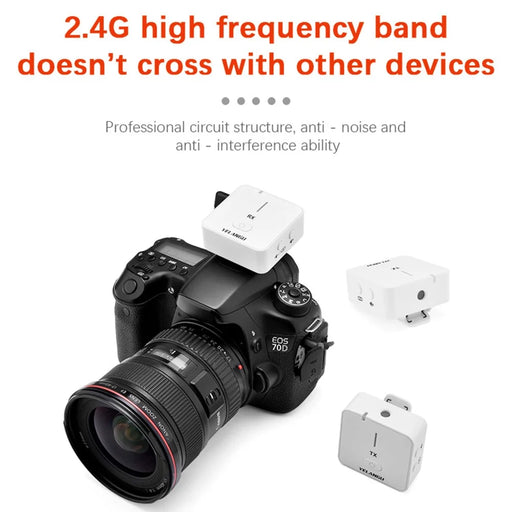 YELANGU MX5 Wireless Lavalier Microphone Set Transmitter + Receiver Portable 2.4G Mic with Clip - White - 2