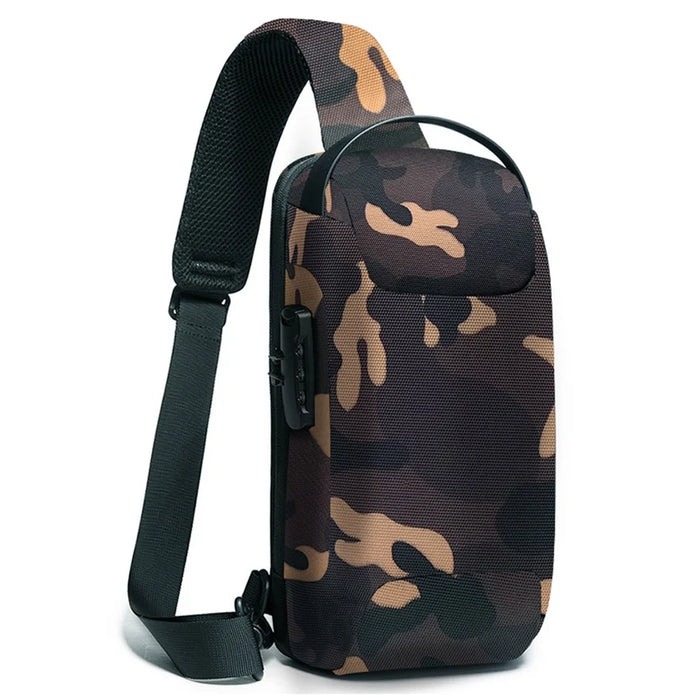 For Asus Rog Ally Game Console Oxford Cloth Chest Bag Single Shoulder Bag with Anti-theft Lock - Camouflage - 1