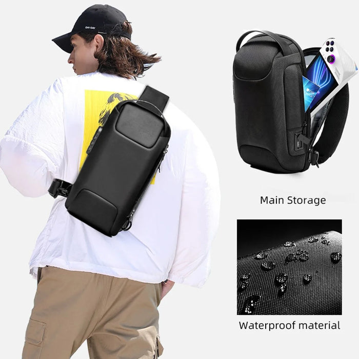 For Asus Rog Ally Game Console Oxford Cloth Chest Bag Single Shoulder Bag with Anti-theft Lock - Camouflage - 5