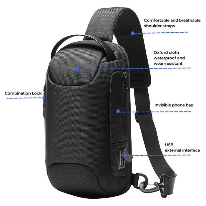 For Asus Rog Ally Game Console Oxford Cloth Chest Bag Single Shoulder Bag with Anti-theft Lock - Camouflage - 6