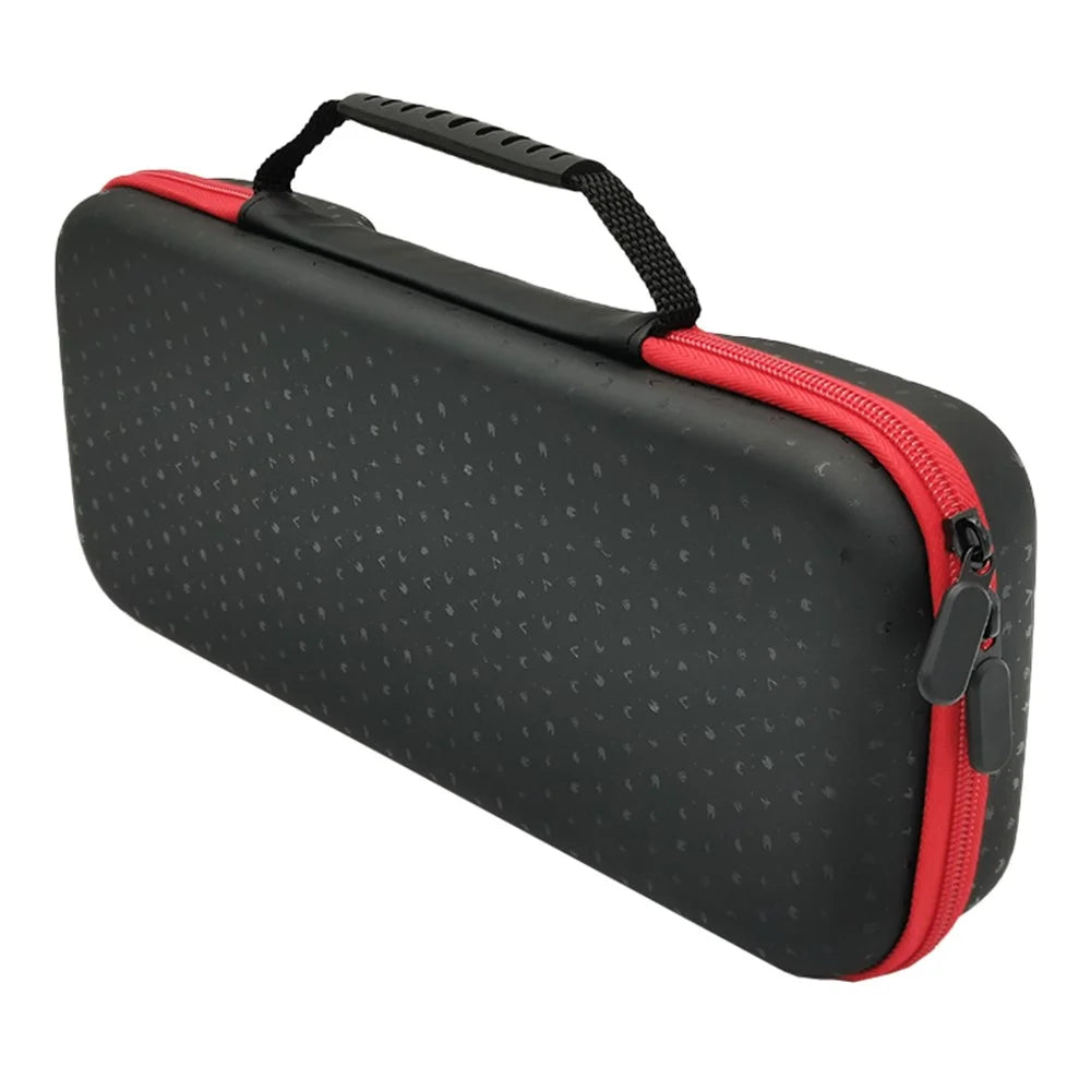 For ASUS ROG Ally X / ROG Ally Game Console Waterproof Storage Bag PU Leather+EVA Protective Case - Red Zipper - 1