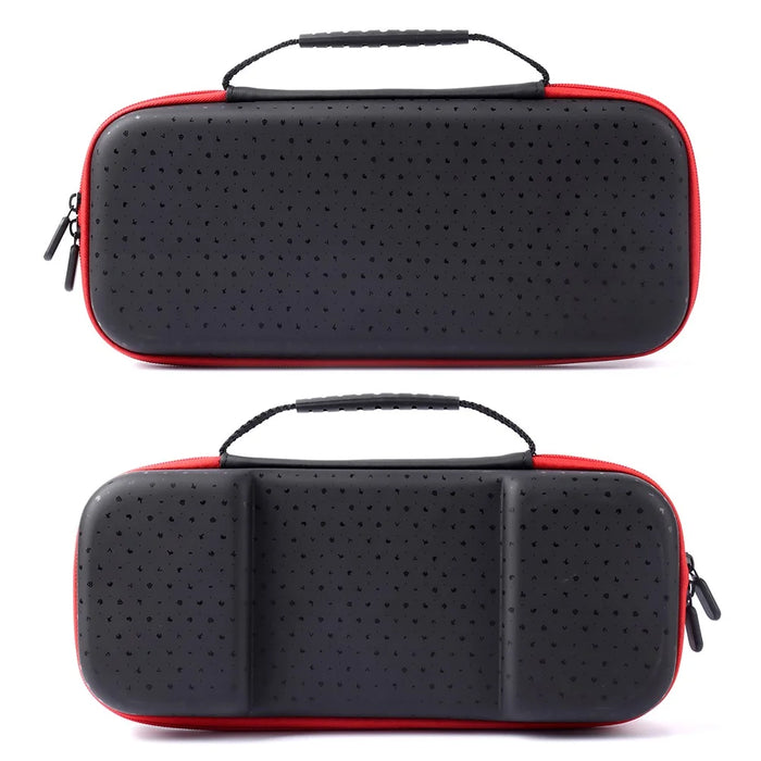 For ASUS ROG Ally X / ROG Ally Game Console Waterproof Storage Bag PU Leather+EVA Protective Case - Red Zipper - 2