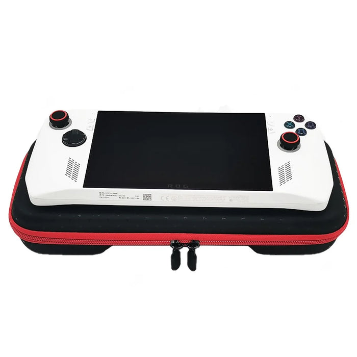 For ASUS ROG Ally X / ROG Ally Game Console Waterproof Storage Bag PU Leather+EVA Protective Case - Red Zipper - 4