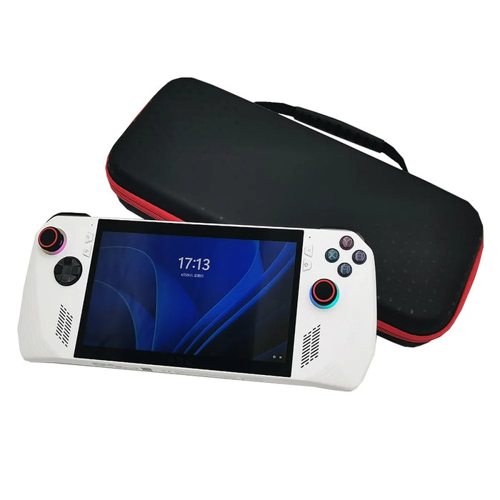 For ASUS ROG Ally X / ROG Ally Game Console Waterproof Storage Bag PU Leather+EVA Protective Case - Red Zipper - 7