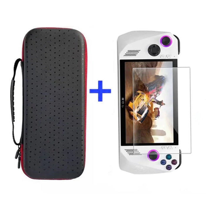 Storage Bag for ASUS ROG Ally Game Console Travel Carrying Case with Tempered Glass Screen Protector - 1