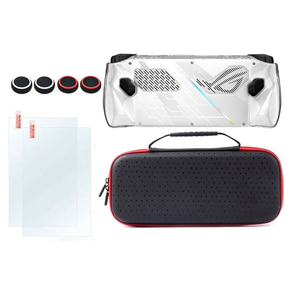 Portable PU+EVA Carrying Case for ASUS ROG Ally Game Console Protective TPU Case with Tempered Glass Screen Protector - 1